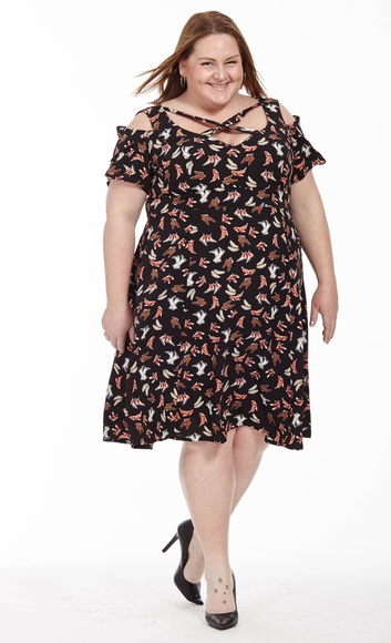 Cherry Velvet Dresses & Skirts - $140 Cherry Velvet Tatyana shoe print dress 2x